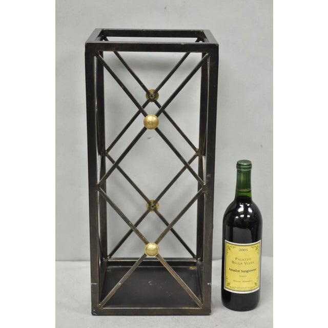 Contemporary Italian Neoclassical Style Iron X- Form Umbrella Cane Stand. Circa Late 20th Century. Measurements: 20" H x...