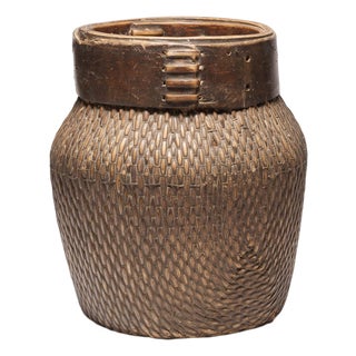 Chinese Woven River Basket, C. 1800 For Sale