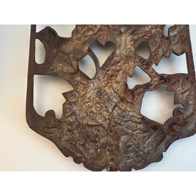 Mid 20th Century Asian Brass Metal Climbing Monkey Wall-Hanging Plaque For Sale - Image 9 of 9