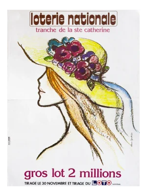 1970s French Loterie Nationale Poster, Tranche De La Ste. Catherine