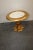 Hollywood regency style side table , round top on pedestal base with gold gilt finish