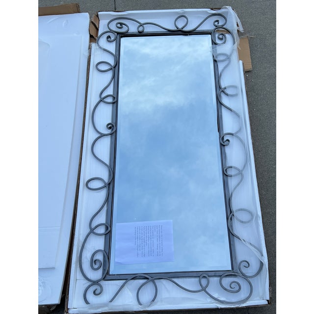 1980s Full Length Metal Mirror With Scroll Work For Sale In Sacramento - Image 6 of 16