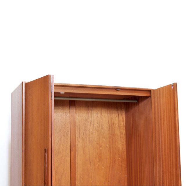 Wood Mid Century Teak Triple Armoire by Vb Wilkins for G Plan For Sale - Image 7 of 9