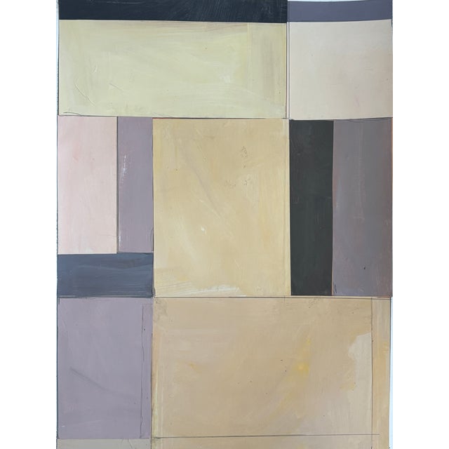 Painted paper mounted on heavy archival watercolor paper. Measures 18x24 inches. A half inch border is left to allow or...