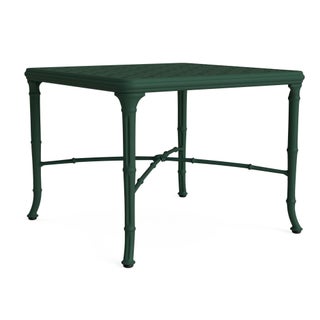 Brown Jordan Calcutta 26" Square Cast Top Corner Table in Forest Green For Sale