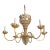 1940 French Gold Leaf Metal Chandelier 6 Lights For Sale