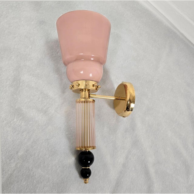 1990s Powder Pink Murano Glass Sconces - a Pair For Sale In Dallas - Image 6 of 12
