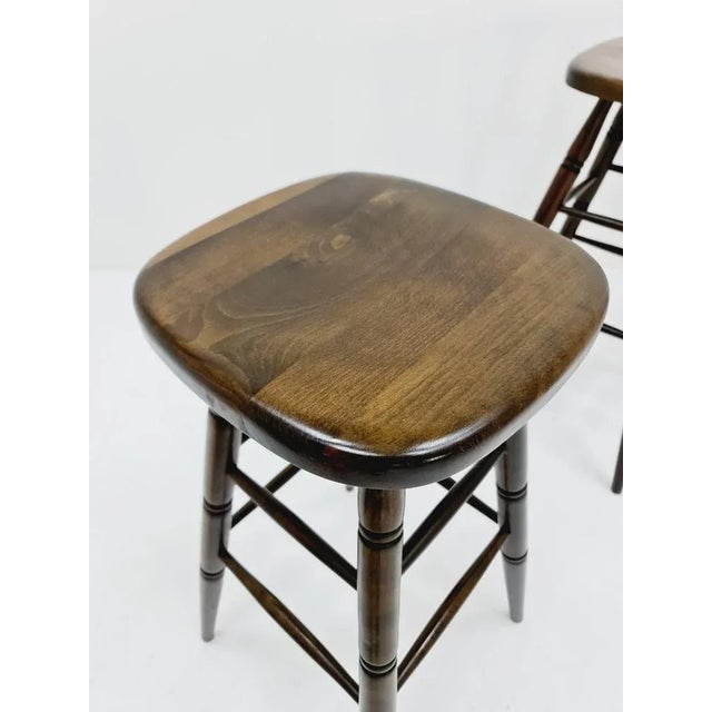 Mid-Century Modern German Bar Stool in Wood, 1950s For Sale - Image 3 of 11