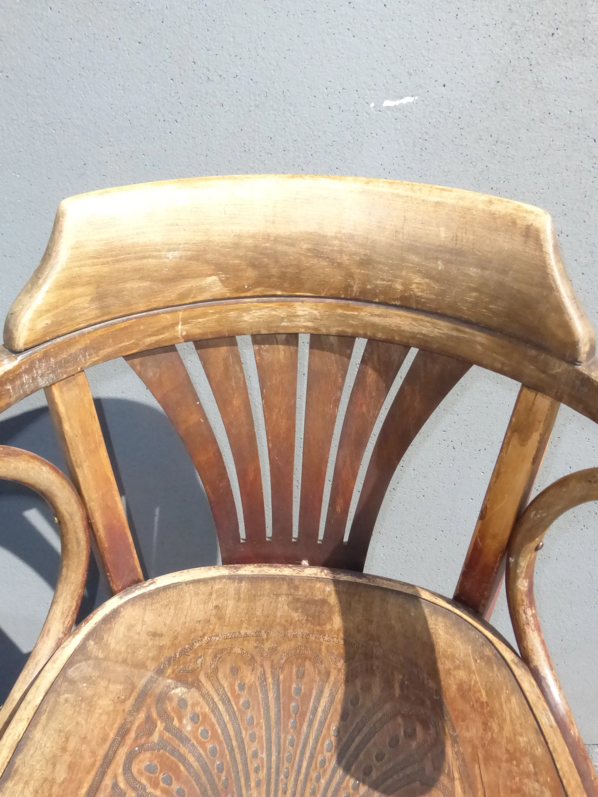 Vintage Thonet Style Bentwood Library Arm Chair | Chairish