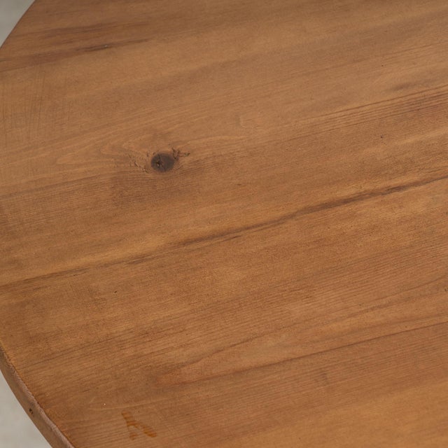 Farmhouse 19th Century Swedish Pine Small Pedestal Side Table For Sale - Image 3 of 14
