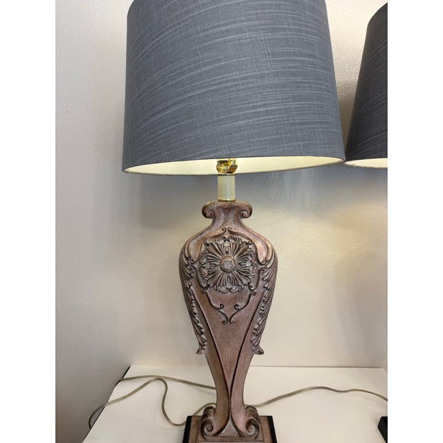 The large chyrsanthemums on the front and back of these darling pink rose' lamps make it look so adorable. Then add a...