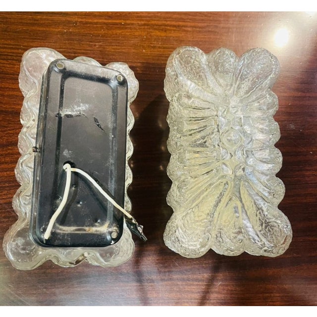 Vintage Wall Lights in Glass, 1960, Set of 2 For Sale - Image 6 of 9