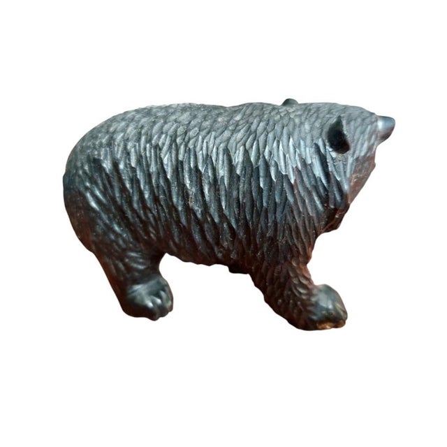 Wood French Black Forest Carved Bear Figures, 1940s, Set of 3 For Sale - Image 7 of 8