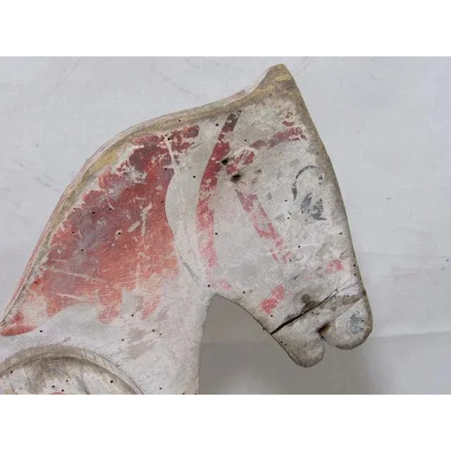 Mid 19th Century Antique Folk Art Child’s Toy Wood Horse For Sale - Image 5 of 13