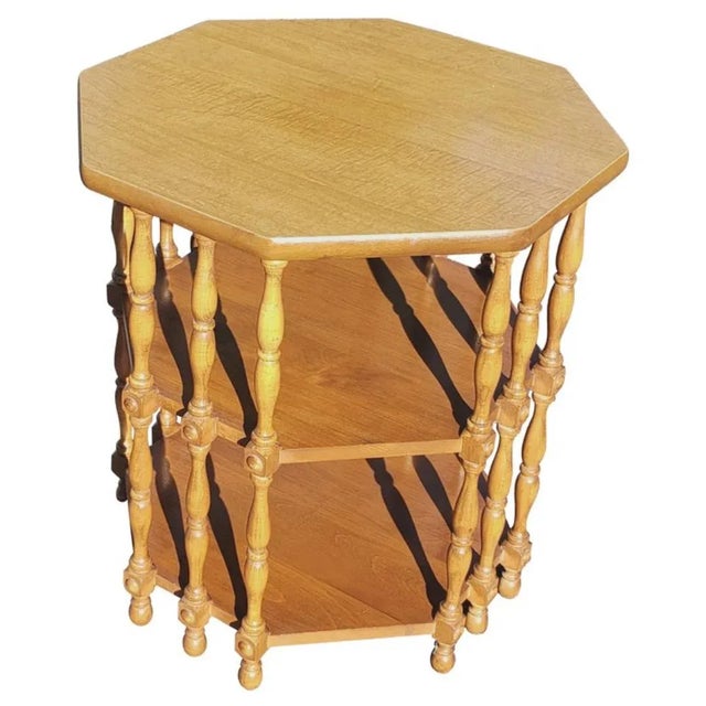 Pennsylvania House Vintage 3 Tier Solid Maple Octagonal Side Table, Circa 1970s For Sale In Washington DC - Image 6 of 6