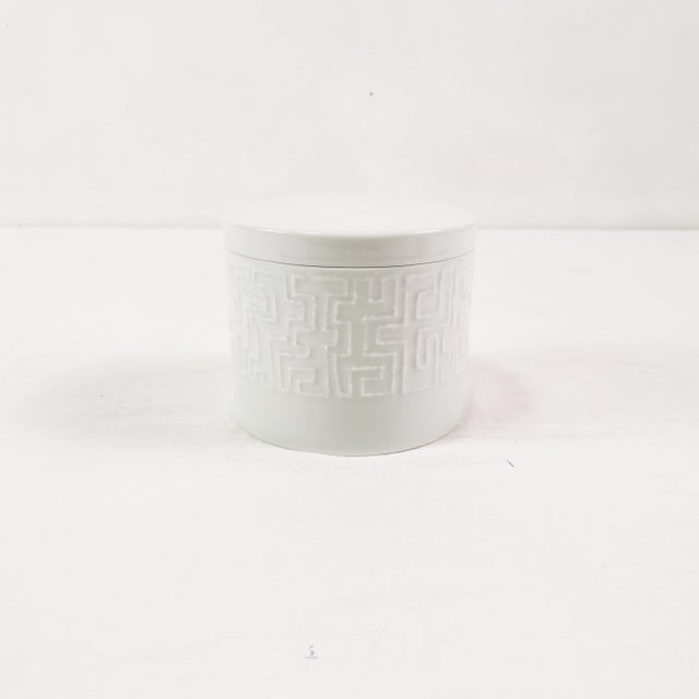 Rosenthal porcelain bonbonniere, designed by C. Fischer, Germany, 1960s, with a signature. Made of white, glazed...
