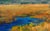 This oil on panel artwork captures a serene Colorado landscape, featuring rolling hills and majestic mountains under a...