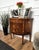 Neoclassical Demi-Lune Commode in Marquetry Inlay Burl Wood, 1960s For Sale - Image 3 of 9