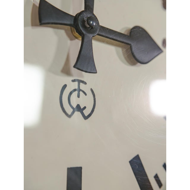 Black Industrial Factory Wall Clock by Carl Theodor Wagner, Germany For Sale - Image 10 of 14