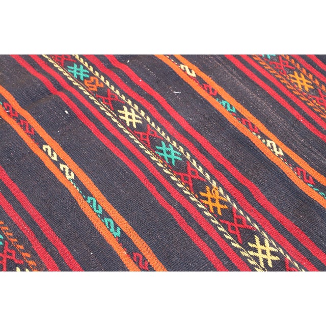 1960s Southwestern Style Stripe Design Hand Knotted Oushak Kilim Area Rug For Sale In Sacramento - Image 6 of 10