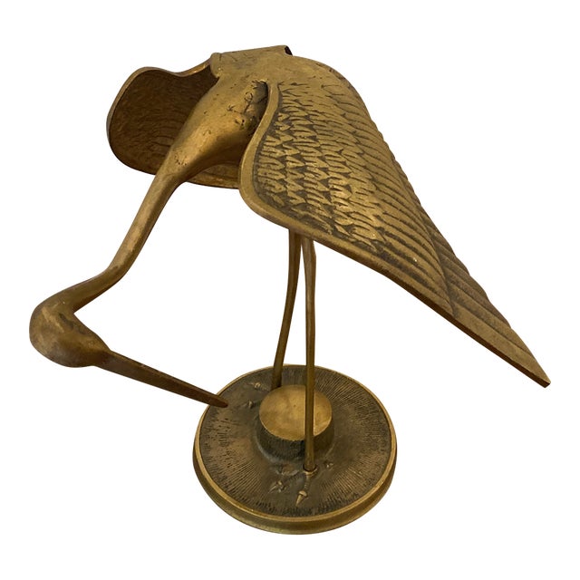 Vintage 1970s Brass Crane For Sale