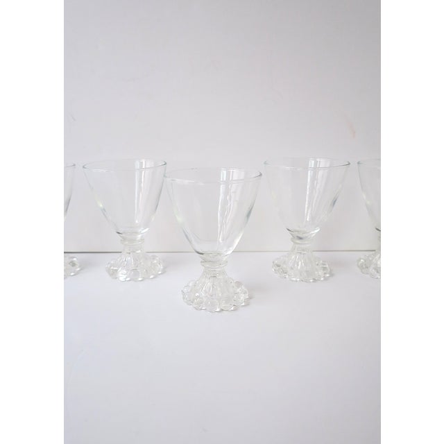 Mid-Century Modern Midcentury Modern Champagne or Cocktail Flutes Glasses, Bubble Base, Set of 6 For Sale - Image 3 of 5