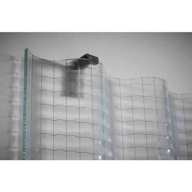 Metal Structured Corrugated Glass Panels by Saint-Gobain, France, 1950s For Sale - Image 7 of 9