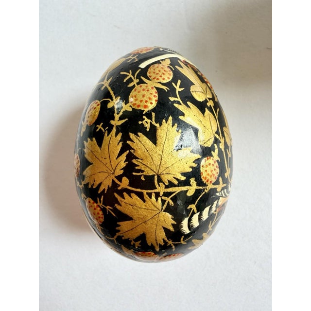 White Lovely Vintage Egg w/Painted Enamel Birds In Porcelain Dish & Brass Cherub Stand For Sale - Image 8 of 17