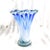 This is a blue and white art glass vase that is badly finished on the bottom and does nto appear to have any stickers or...