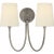 Reed Double Sconce in Antique Nickel with Linen Shades Designer: Thomas O'Brien Finish: Antique Nickel Height: 13" Width:...