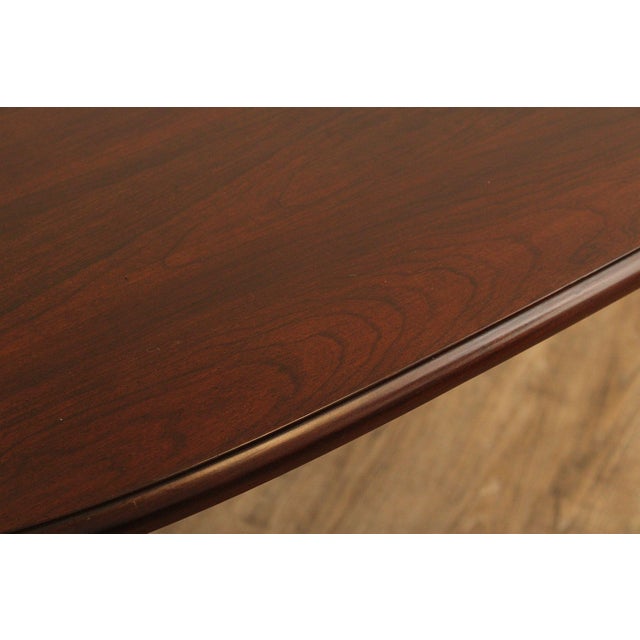 Queen Anne Style Oval Cherry Extension Dining Table With Two Leaves For Sale - Image 15 of 17