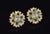 Metal Late 20th Century Pair of Estate Natural 6.40cts Diamond & Emerald Solid 18k Gold Floral Earrings For Sale - Image 7 of 13