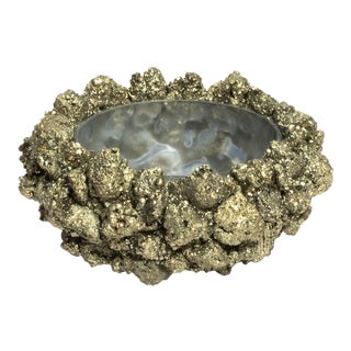 Classic Bowl Small in Pyrite For Sale