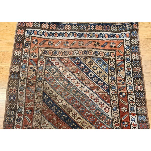Antique Gendje Kazak Runner, Handwoven Wool, 19th Century Caucasus, 4' x 11' For Sale - Image 13 of 16