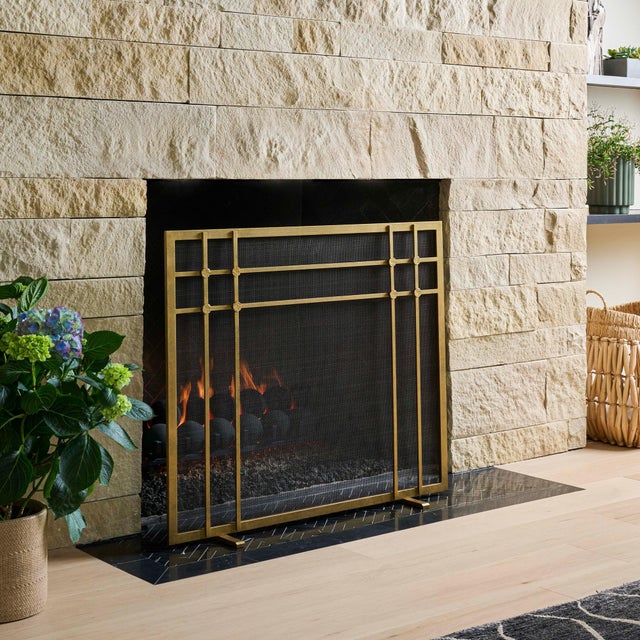 Tobacco Henry Fireplace Screen For Sale - Image 9 of 9