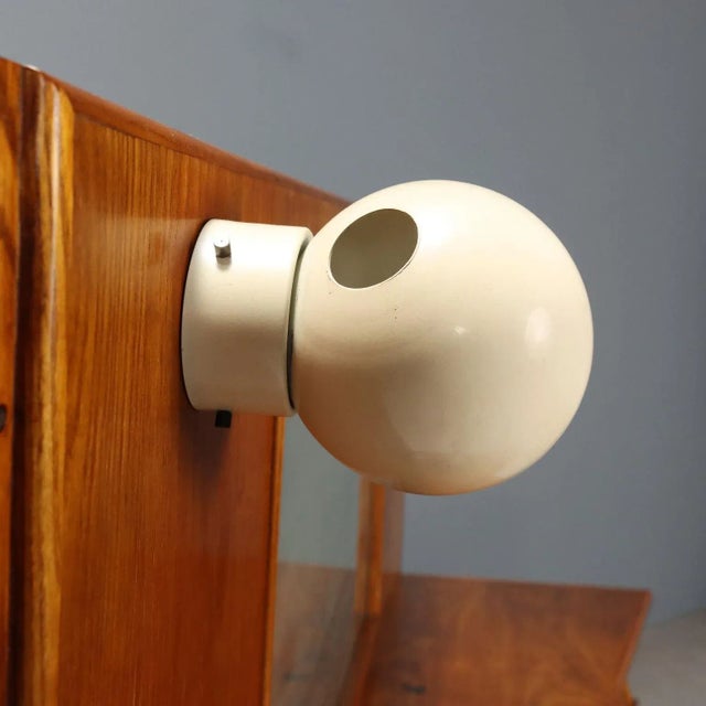 Vintage Dressing Table in Oak Veneer and Glass, 1960s For Sale - Image 10 of 14