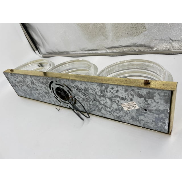 Transparent Midcentury Modern Brass & Stacked Lucite Three Light Wall Sconces - a Pair For Sale - Image 8 of 12