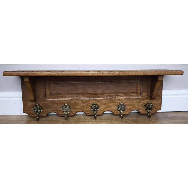 French Vintage Coat Rack in Oak For Sale - Image 4 of 11