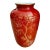 Large Chinoiserie Orange Red Porcelain Hutschenreuther Sleb Vase For Sale