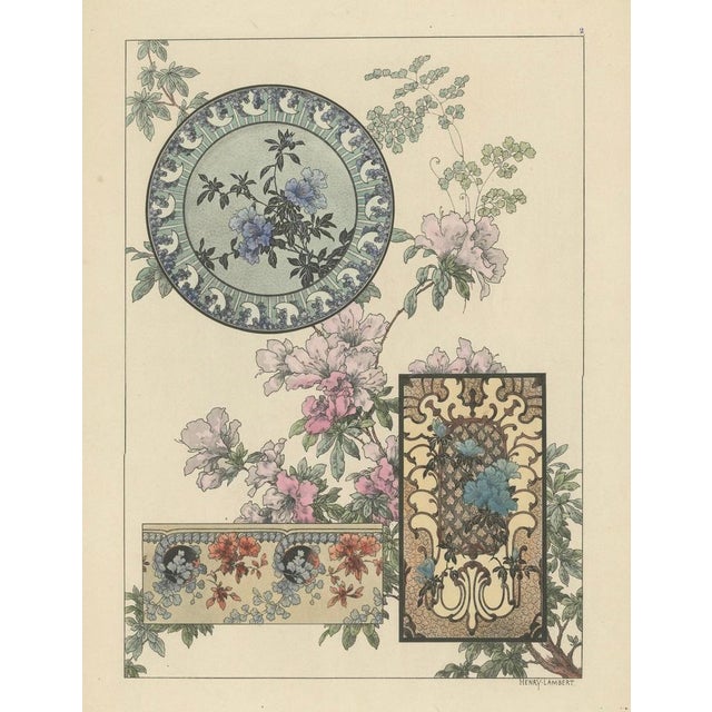 Cream Decorative Flora, 1896, Paper For Sale - Image 8 of 14