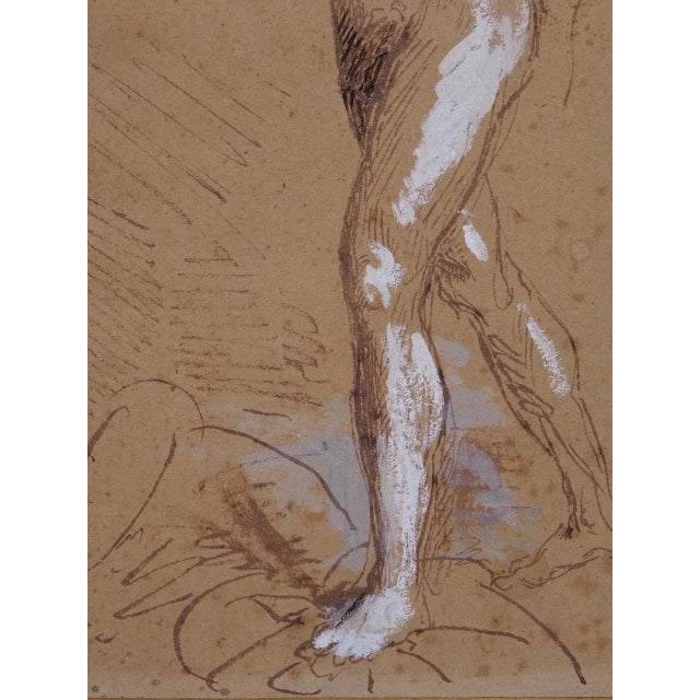 Théodore Chassériau, Preparatory Drawing, 1850s, Chalk & Pencil on Paper For Sale - Image 5 of 12