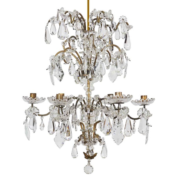 Antique Brass and Crystal Chandelier, 1800s For Sale - Image 6 of 6