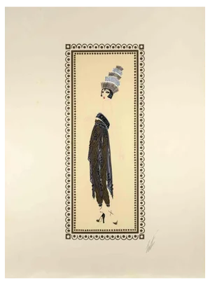 Erté, The Plumed, 1970s, Lithograph