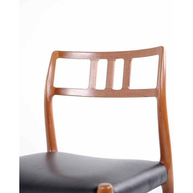 Model 79 Dining or Entrance Chair in Teak and Black Leather by Niels Otto Møller, 1960s For Sale - Image 6 of 11