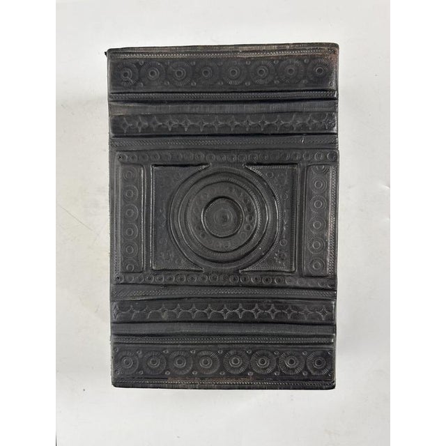 Black Black Embossed Leather Box, France, 1950s For Sale - Image 8 of 12