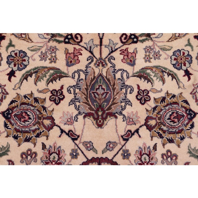 Shabby Chic Pak-Persian Ivory/Aubergine Wool Rug - 9'2'' X 12'8'' For Sale In New York - Image 6 of 9