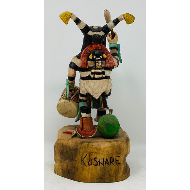 Native American Native American Hopi Katsina "Koshari" (Clown Dancer) by Milton Howard (B. 1964) For Sale - Image 3 of 5