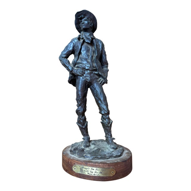 Grant Speed 1975 Bought 'Em for Two, Sold 'Em for One Bronze Statue For Sale