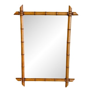 French Faux Bamboo Large Mirror For Sale