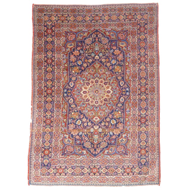 Antique Persian Kashan Rug 4'0" X 5'9'' For Sale - Image 4 of 4